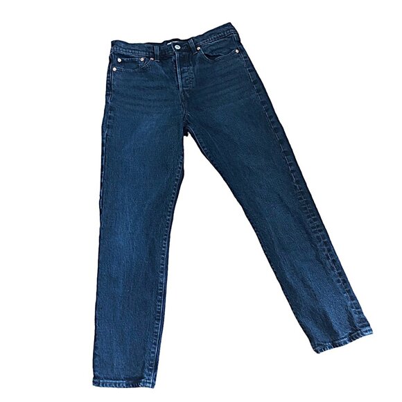 Levi's Wedge Dark Wash Straight Leg Button Front Denim Jeans Size 29 - Picture 1 of 5